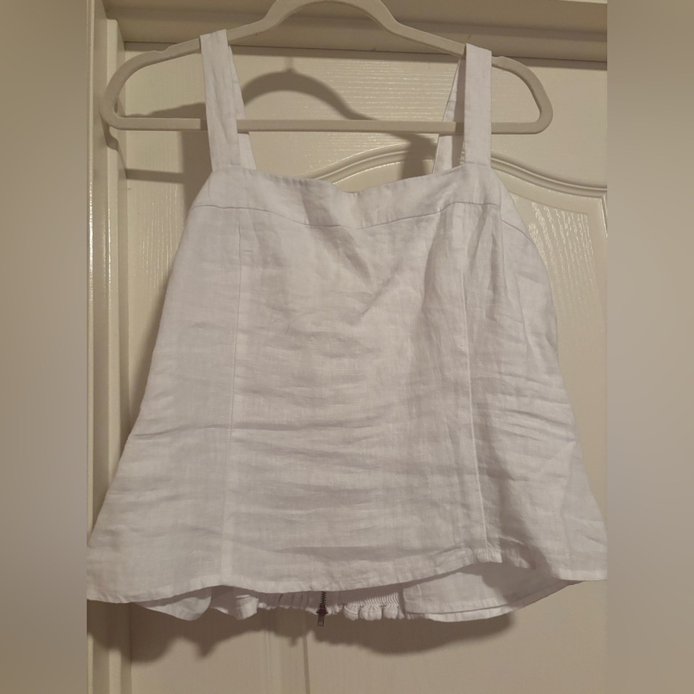 Quince European Classic White Linen Tank Top - Women's Summer Top XL